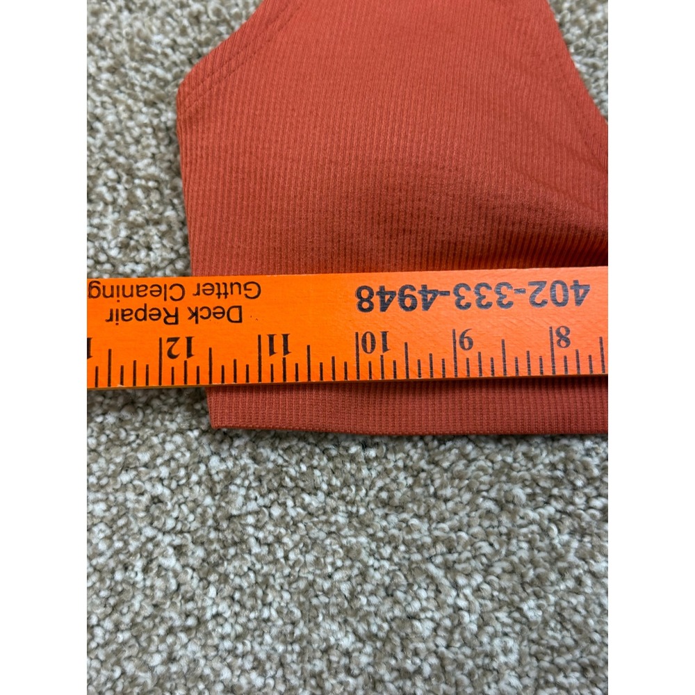 Victoria's Secret PINK Ribbed Halter Bralette Burnt Orange Rust Small Boho Swim - Picture 5 of 8